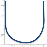 14k Yellow Clasp 1.6mm 16 inch Royal Blue Leather Cord Necklace XG255