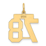 14k Medium Polished Number 78 Charm LM78
