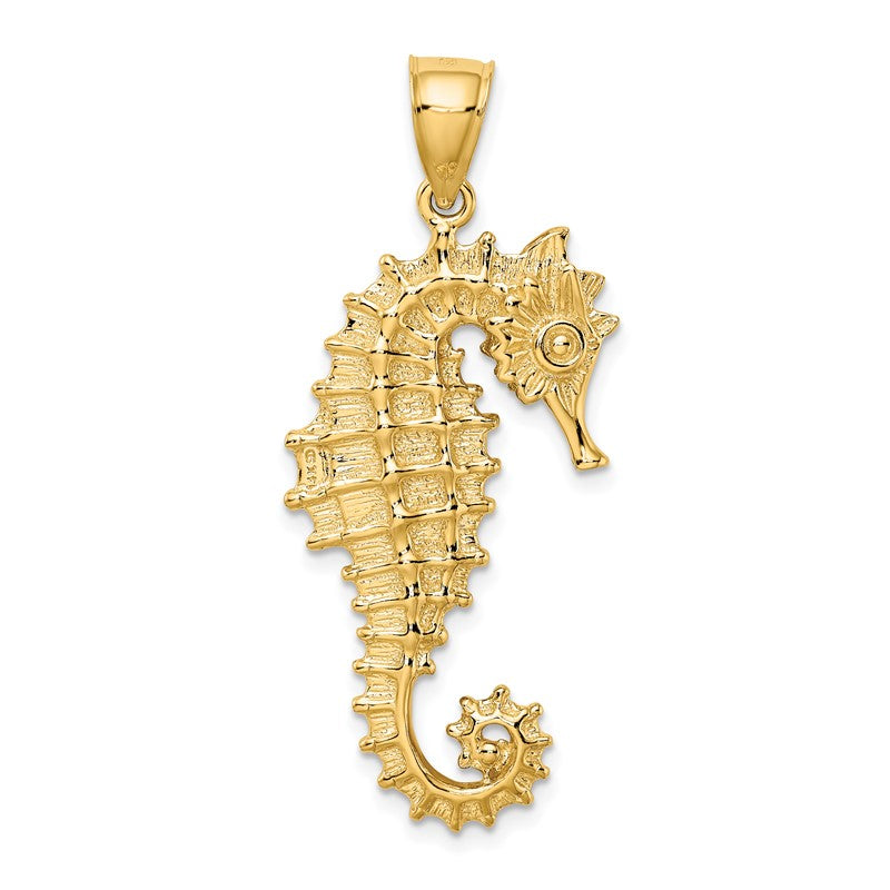 14k 3-D Seahorse Pendant K2984