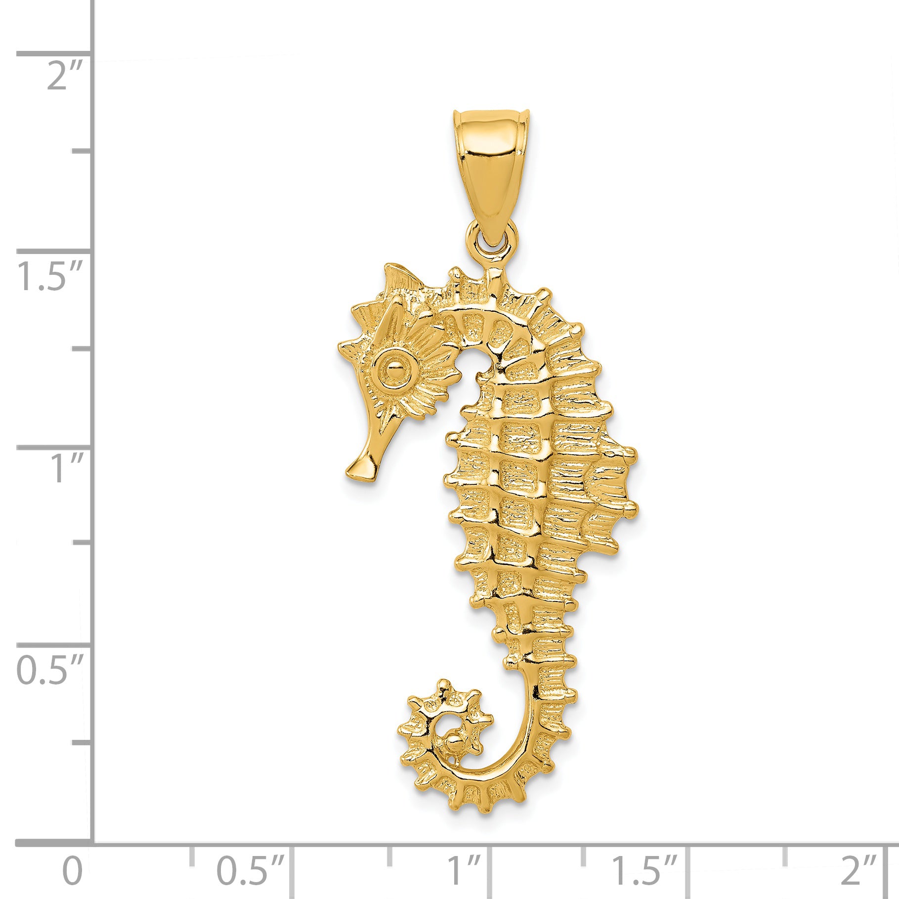 14k 3-D Seahorse Pendant K2984