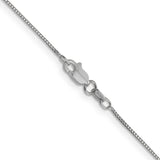 14K White Gold 14 inch .7mm Box with Lobster Clasp Chain WLB050L