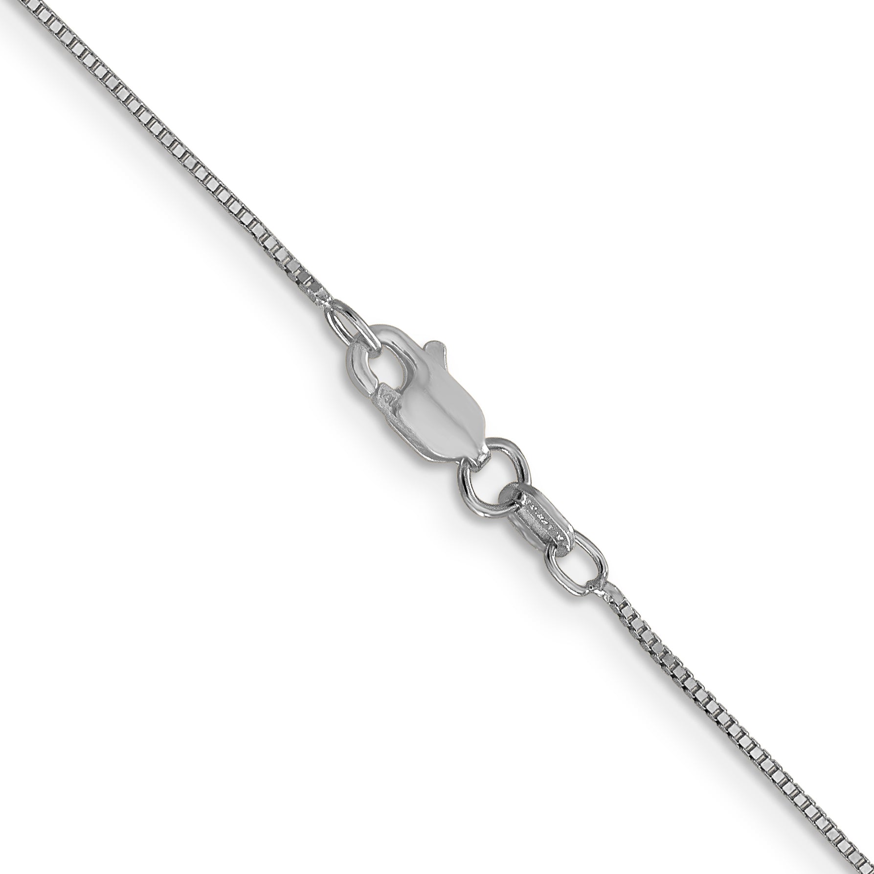 14K White Gold 14 inch .7mm Box with Lobster Clasp Chain WLB050L