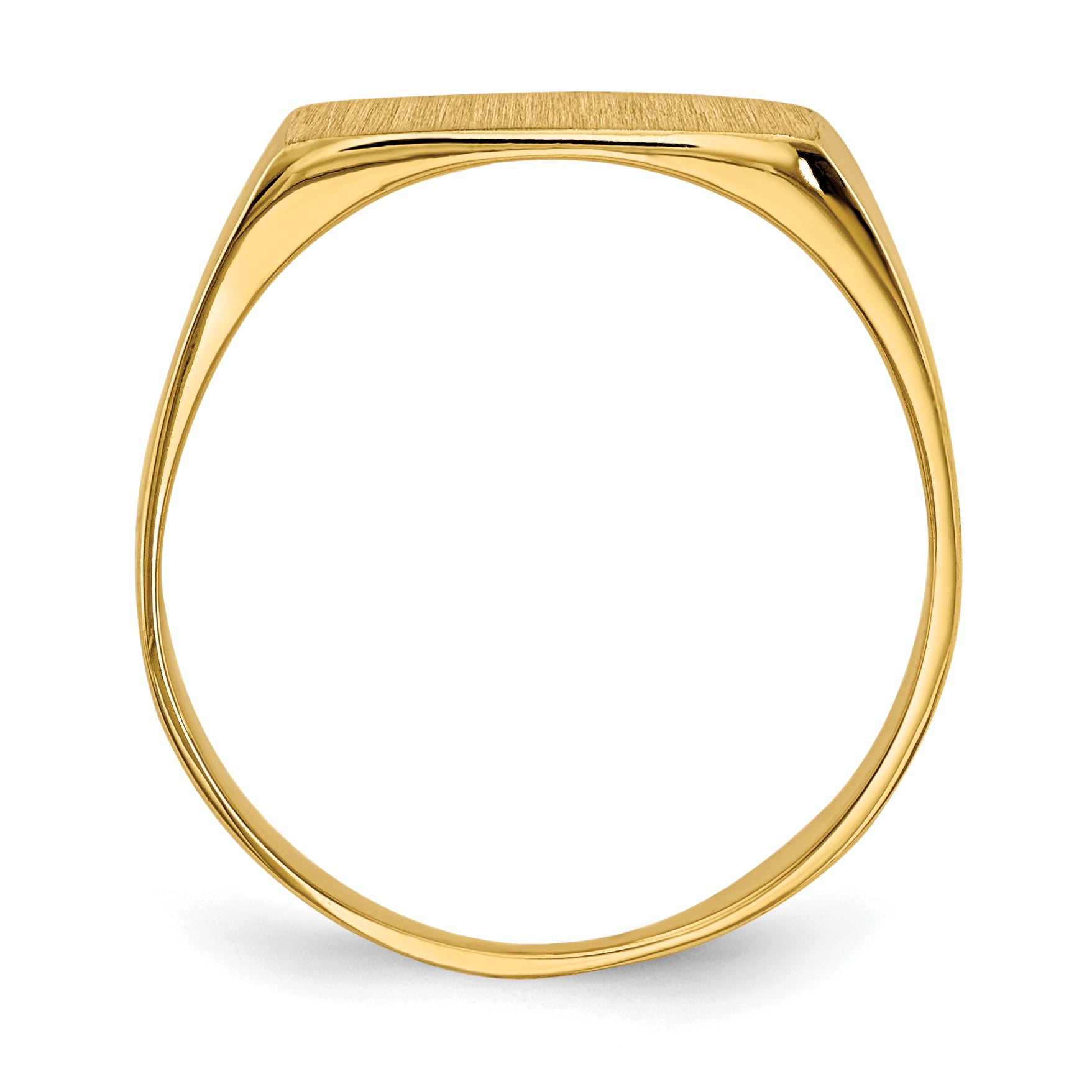 14k 12.5x6.5mm Closed Back Signet Ring RS402