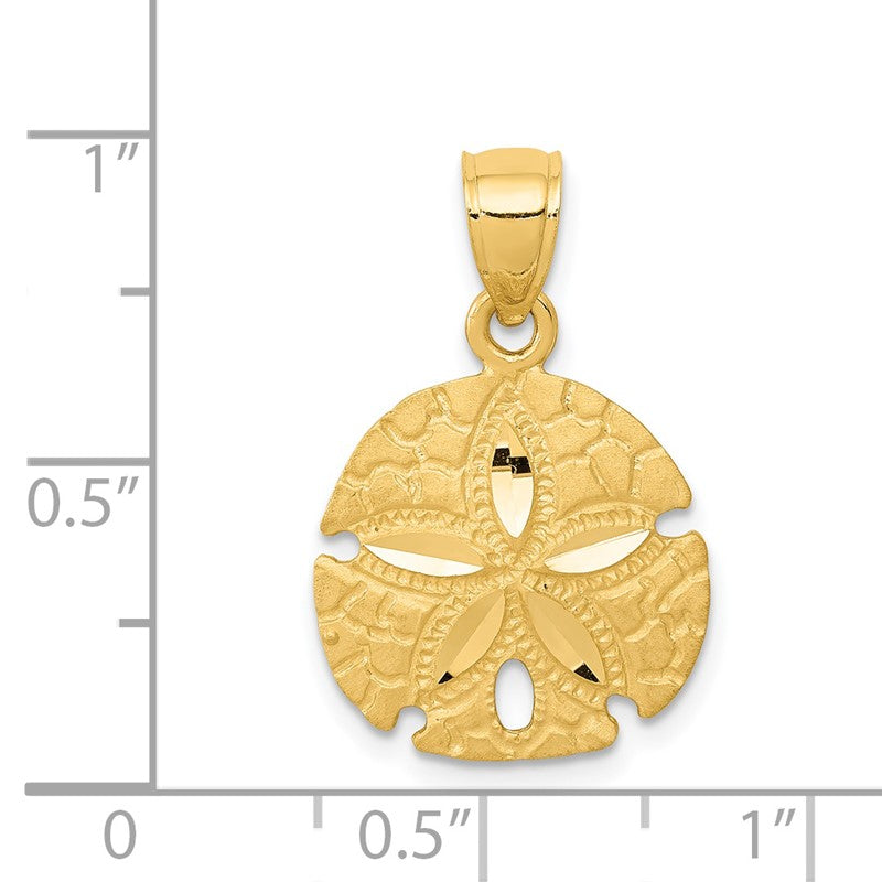 14K Sand Dollar Pendant K2935