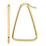 14k 1.5mm Polished Triangle Dangle Hoop Earrings TF1367
