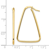 14k 1.5mm Polished Triangle Dangle Hoop Earrings TF1367