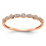 14k Rose Gold 2mm 1/20 carat Diamond Fancy Band RM5625