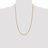 14K 10 inch 2.2mm Flat Beveled Curb with Lobster Clasp Anket FBU060