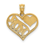 14k Polished MOM and Heart In Heart Pendant K5891