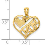 14k Polished MOM and Heart In Heart Pendant K5891