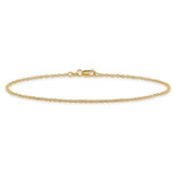 14K 10 inch 1.4mm Forzantine Cable with Lobster Clasp Anklet PEN328