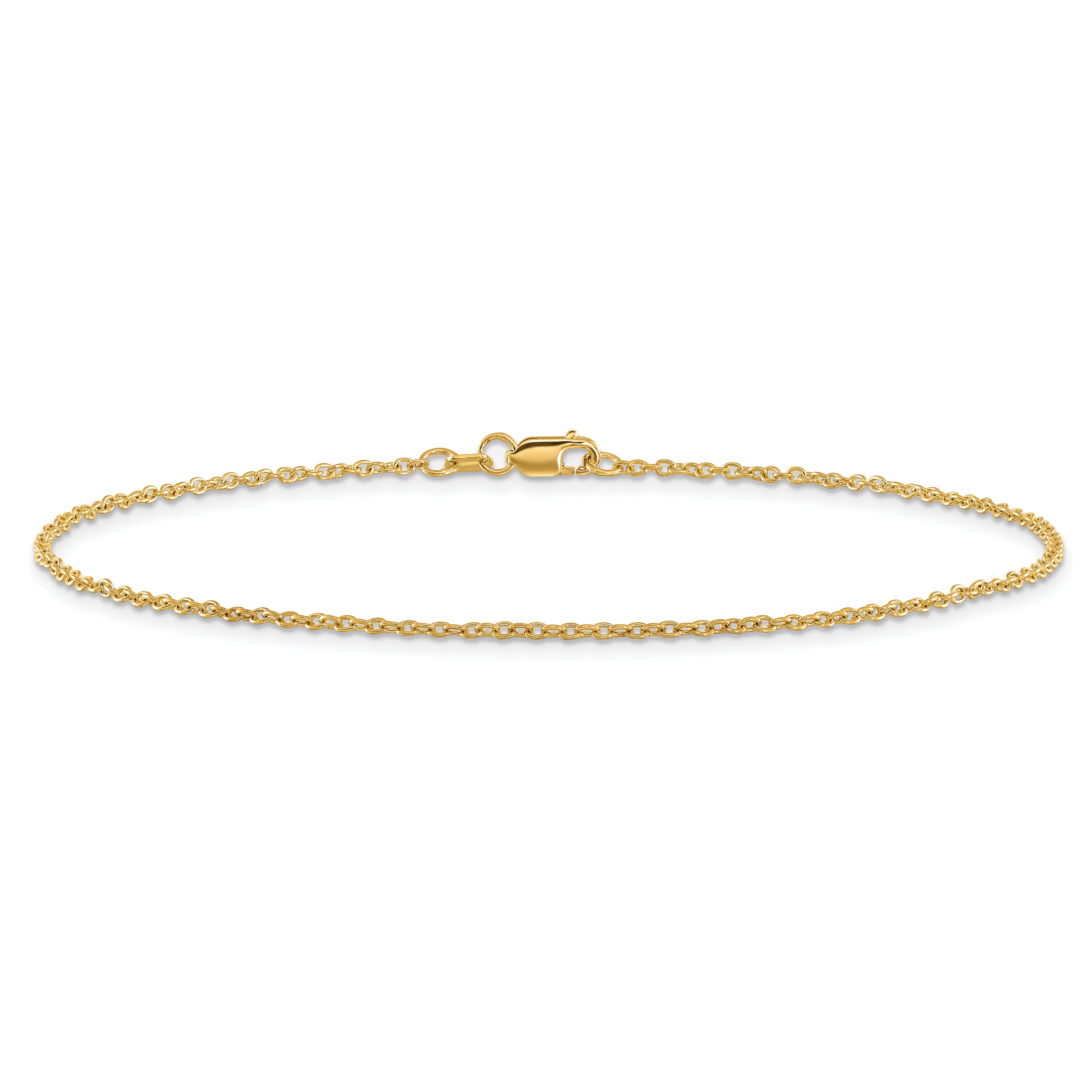 14K 10 inch 1.4mm Forzantine Cable with Lobster Clasp Anklet PEN328