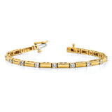 14k Complete 2.8 carat Round AA Diamond Bar Link 7 inch Tennis Bracelet X2177AA