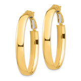 14k 5x33mm High Polished Oval Omega Back Tube Hoop Earrings PRE958