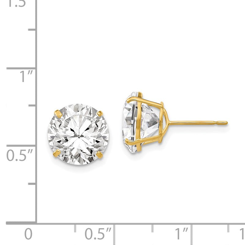 14k 10mm Round CZ Post Earrings XD33CZ