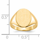 14k 10.0x14.0mm Closed Back Signet Ring RS183