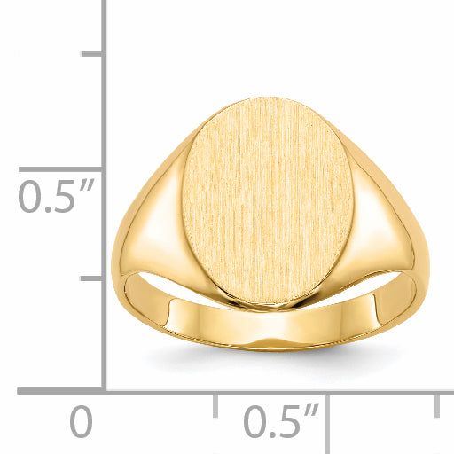 14k 10.0x14.0mm Closed Back Signet Ring RS183