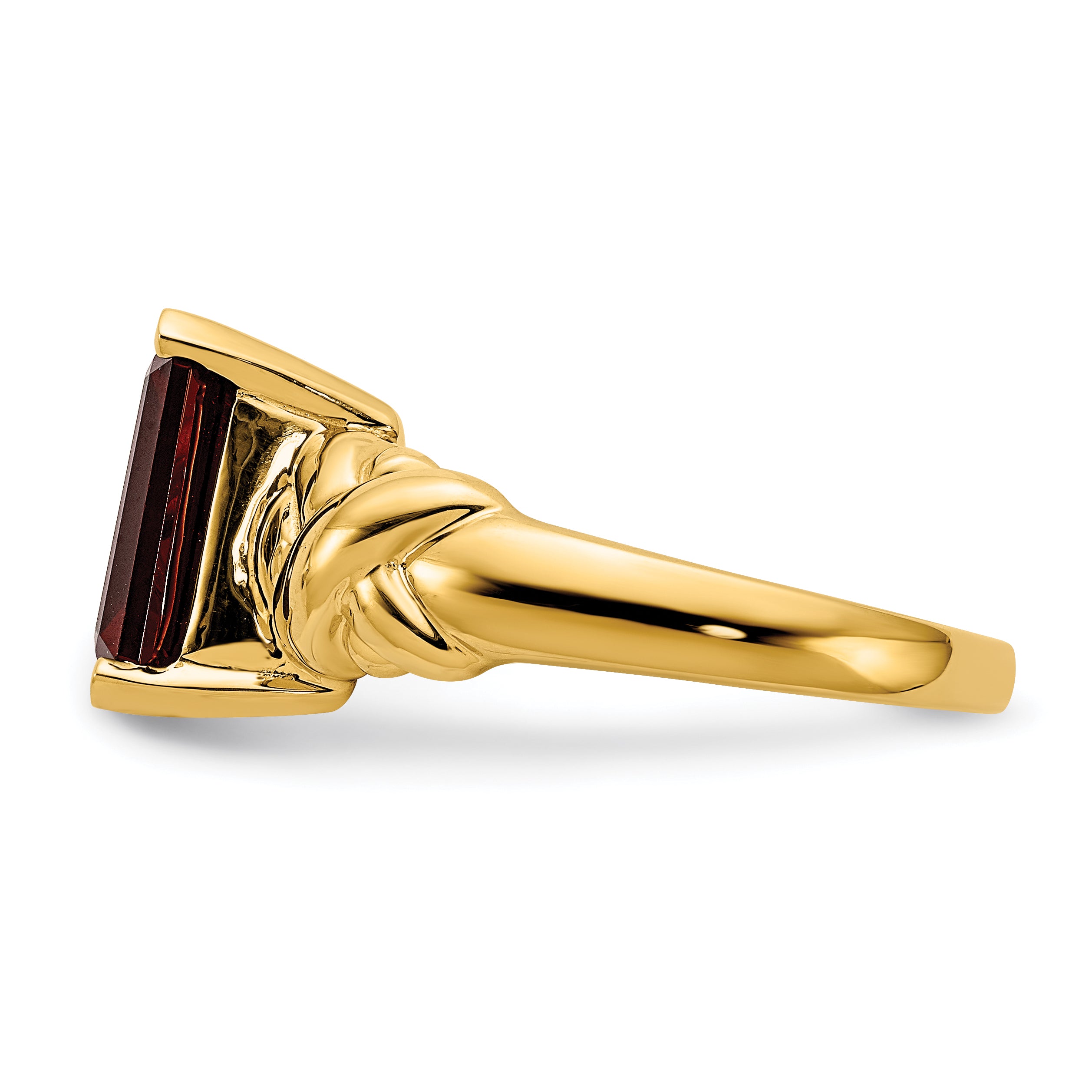 14k 11x9mm Emerald Cut Garnet ring Y4533GA