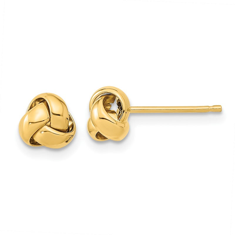 14k 6.5mm Polished Love Knot Post Earrings TL1046