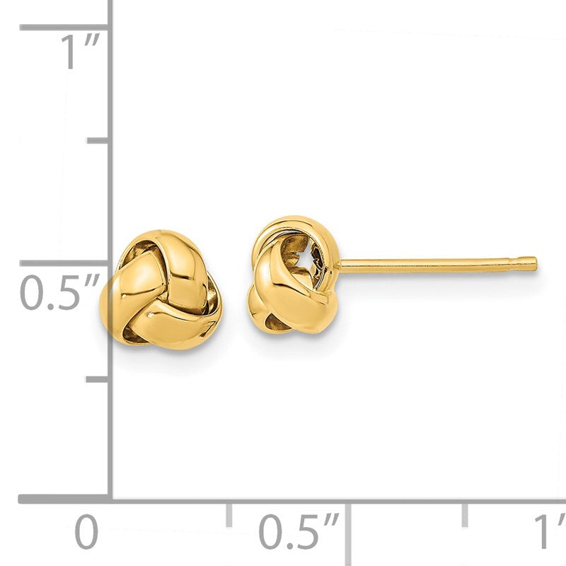 14k 6.5mm Polished Love Knot Post Earrings TL1046
