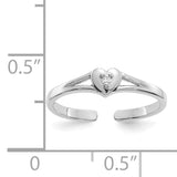 14k White Gold .01 carat Diamond Heart Toe Ring RM5652