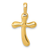 14k Polished Freeform Cross Pendant K441