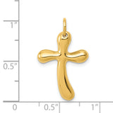 14k Polished Freeform Cross Pendant K441