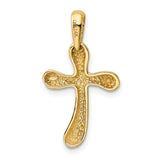 14k Polished Freeform Cross Pendant K441