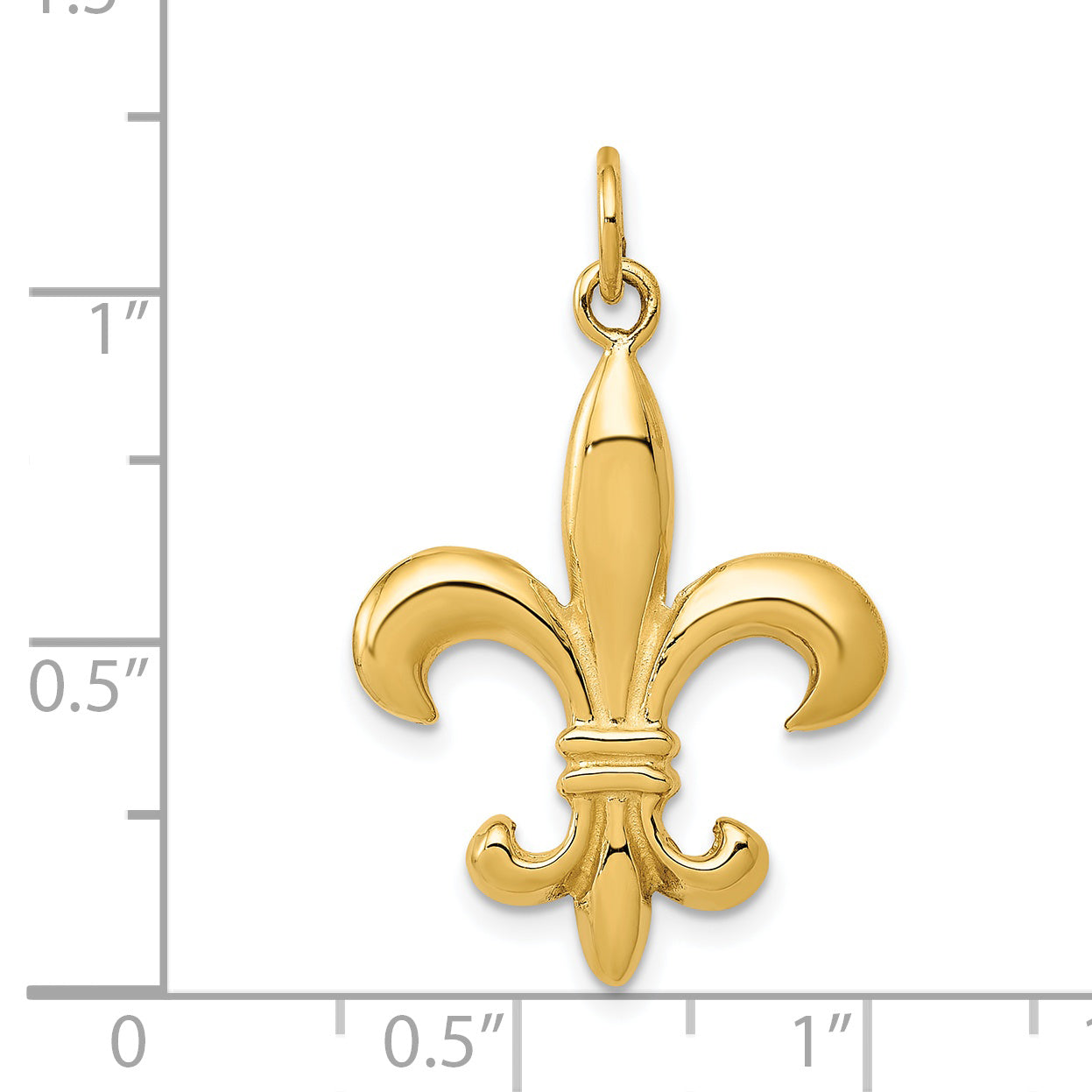 14k Solid Fleur de Lis 3-D Charm A2532