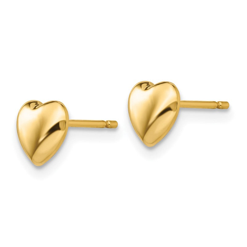 14K 6mm Polished Heart Post Stud Earrings YE300