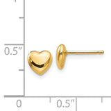 14K 6mm Polished Heart Post Stud Earrings YE300