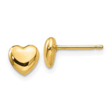 14K 6mm Polished Heart Post Stud Earrings YE300
