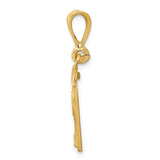 14k Small Brushed Diamond-cut Number 21 Charm SN21