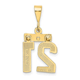 14k Small Brushed Diamond-cut Number 21 Charm SN21