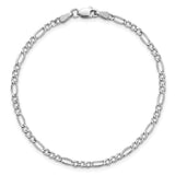 14K White Gold 10 inch 2.5mm Semi-Solid Figaro with Lobster Clasp Chain BC119