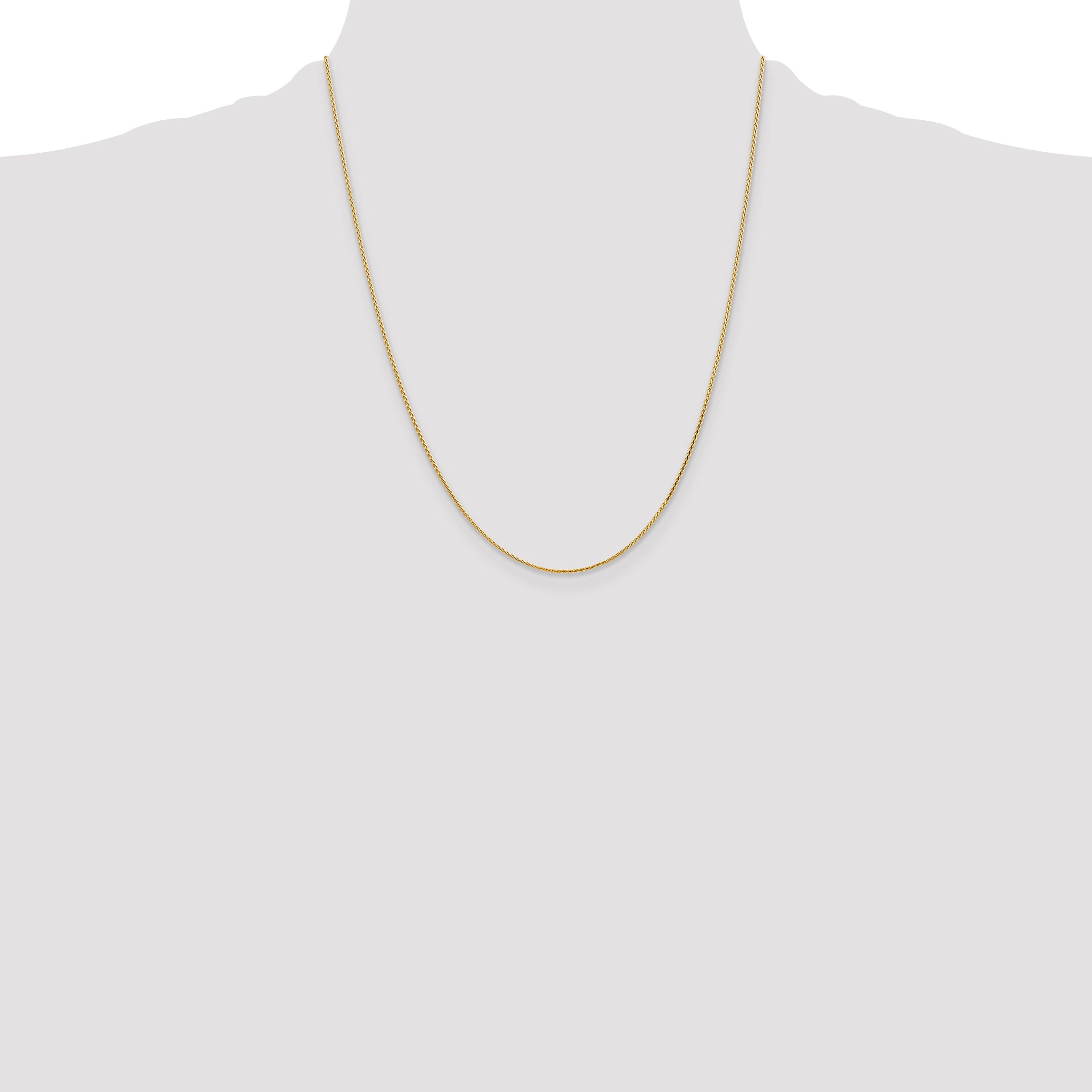 14K 10 inch 1mm Diamond-cut Parisian Wheat with Lobster Clasp Anklet PEN275