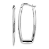 14k White Gold 2.25x31mm Polished Rectangle Tube Hoop Earrings TH291