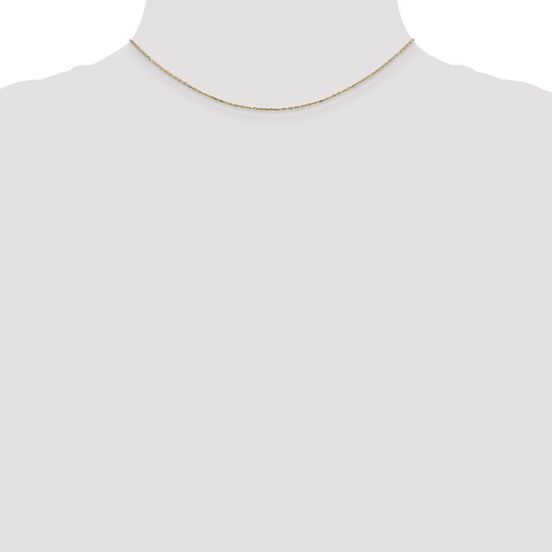 14K 14 inch .8mm Diamond-cut Cable with Lobster Clasp Chain PEN41L