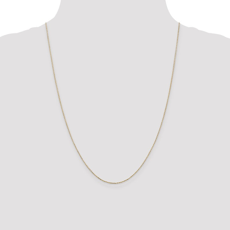 14K 14 inch .8mm Diamond-cut Cable with Lobster Clasp Chain PEN41L
