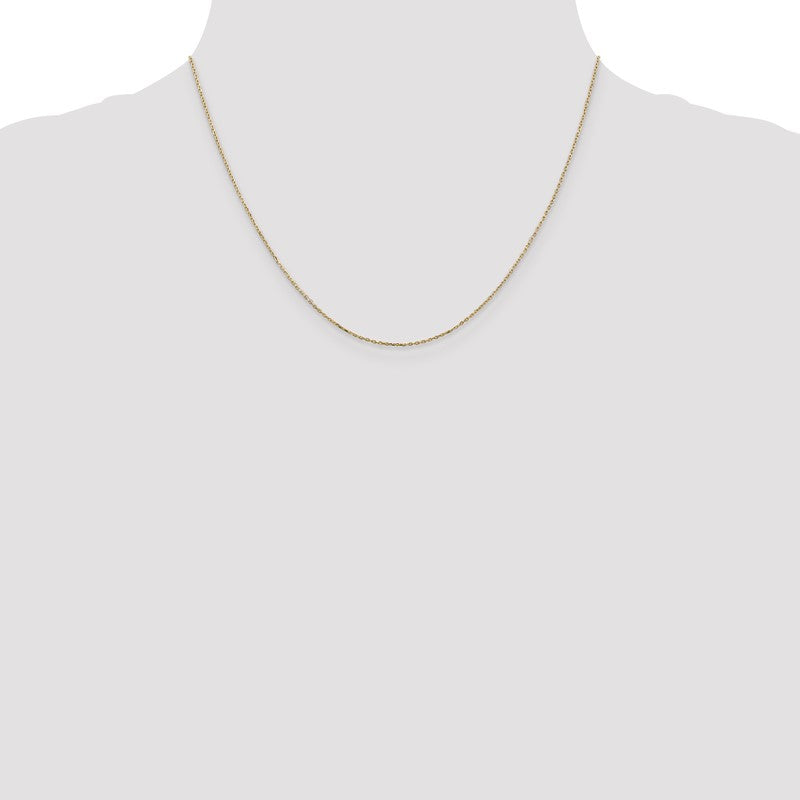 14K 14 inch .8mm Diamond-cut Cable with Lobster Clasp Chain PEN41L