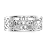 14k White Gold Floral Toe Ring D1969