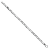 14K White Gold 18 inch 5.4mm Hand Polished and Satin Fancy S-Link with Fancy Lobster Clasp Chain WLK400