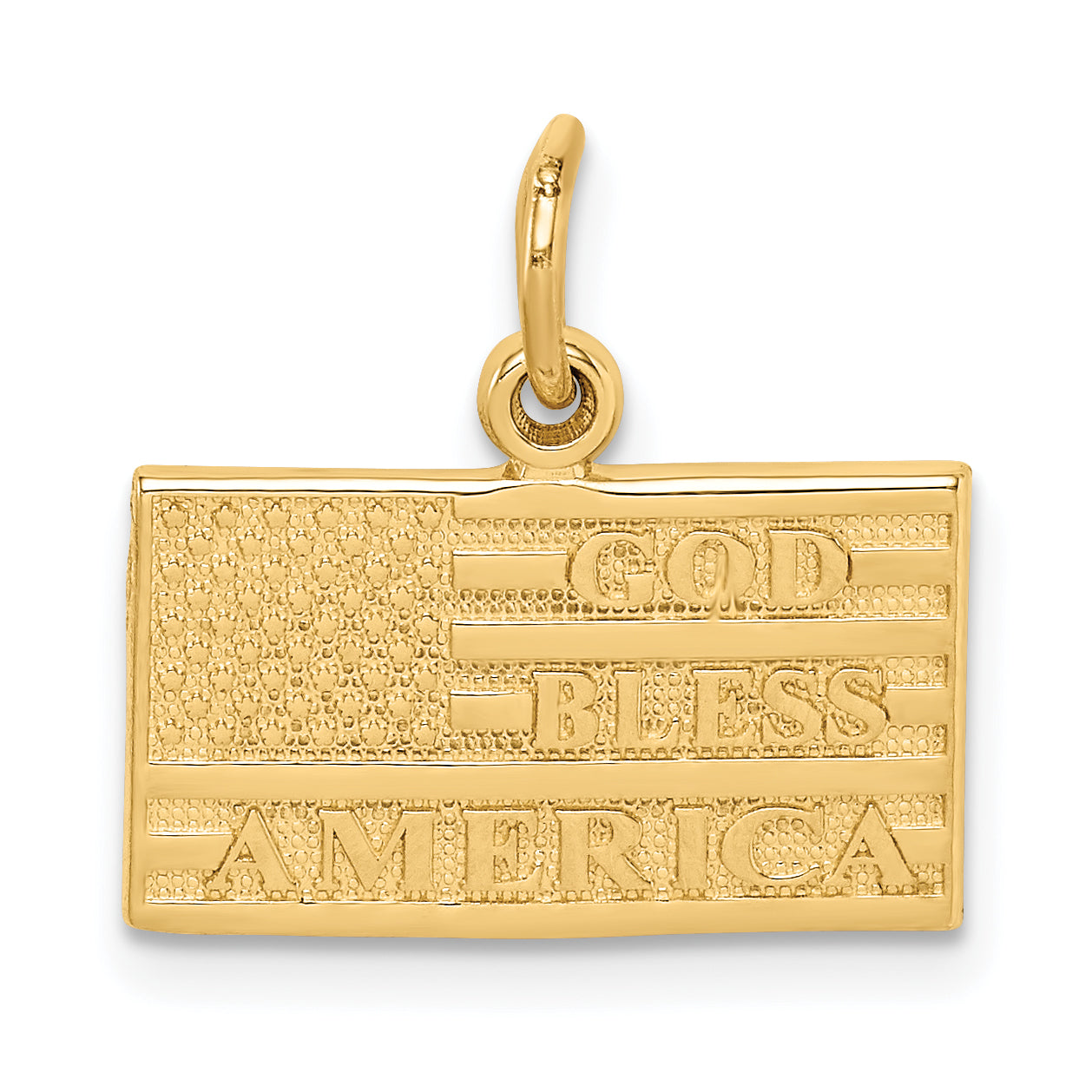 14k GOD BLESS AMERICA Flag Charm C1795