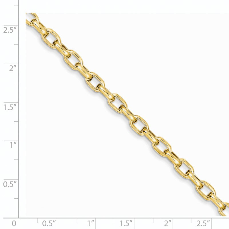 14K 7.25 inch 5mm Hand Polished Fancy Link with Lobster Clasp Bracelet LK662