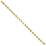 14K 7.25 inch 5mm Hand Polished Fancy Link with Lobster Clasp Bracelet LK662