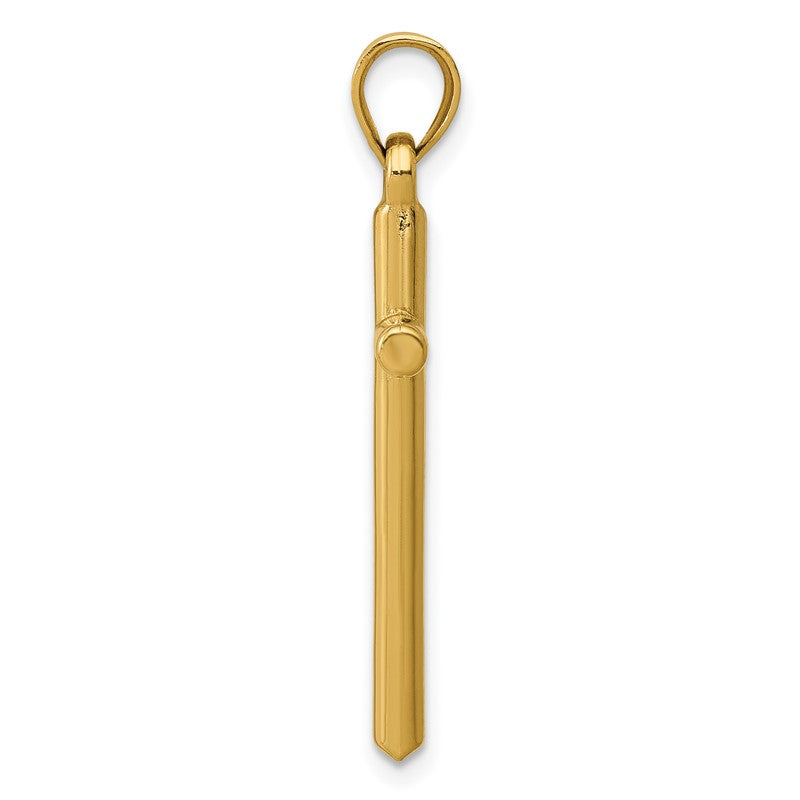 14k Polished Hollow Cross Pendant C3625