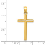 14k Polished Hollow Cross Pendant C3625