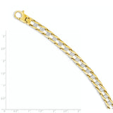 14k Two-tone 7.5mm Hand-polished Fancy Link 8.5 inch Bracelet GB168