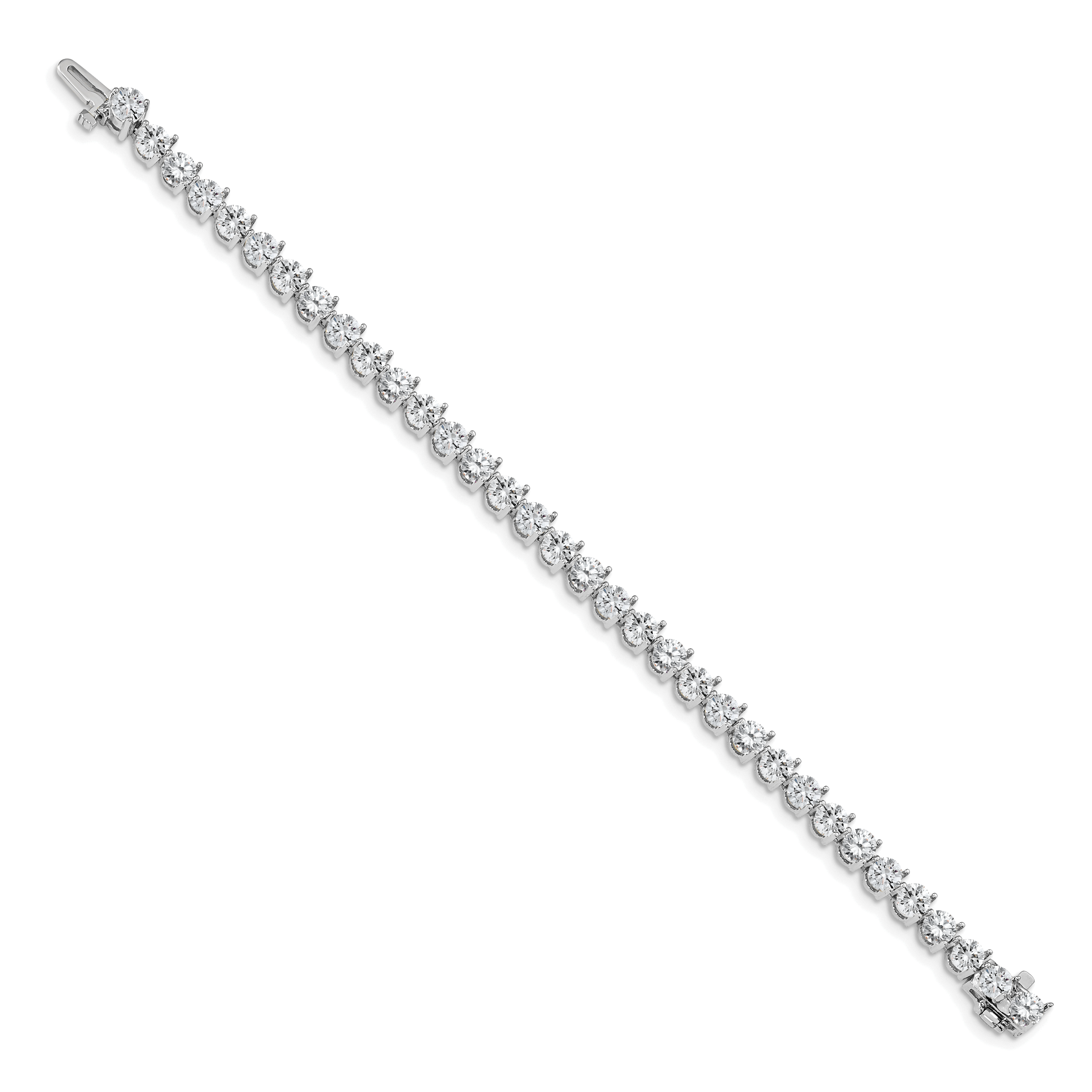 14k White Gold Complete 10.2 carat Round VS Diamond 3-prong 7 inch Tennis Bracelet X2844WVS