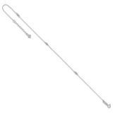 14K White Gold Mirror Beads 3-Station 9 inch Plus 1 inch Extender - Total 10 inch Anklet ANK191
